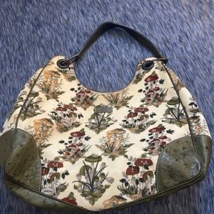 Gucci velour green purse with mushroom design
